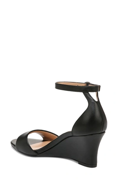 Shop Naturalizer Vera Ankle Strap Wedge Sandal In Black Leather