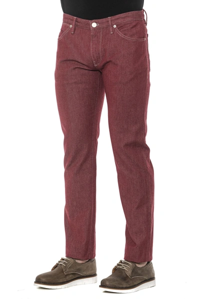 Shop Pt Torino Burgundy Cotton Jeans &amp; Men's Pant