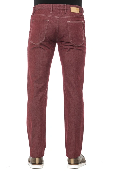 Shop Pt Torino Burgundy Cotton Jeans &amp; Men's Pant