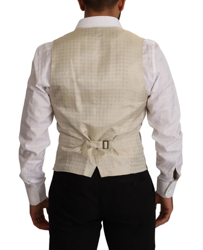 Shop Dolce & Gabbana Elegant Single Breasted Dress Vest In Men's Beige