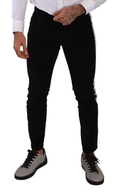Shop Dolce & Gabbana Black Cotton Stretch Skinny Corduroy Men's Jeans