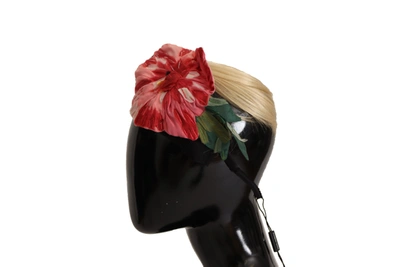 Shop Dolce & Gabbana Black Silk White Hair Parrucchiera Diadem Women's Headband In Multicolor
