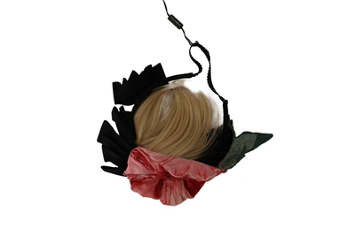 Shop Dolce & Gabbana Black Silk White Hair Parrucchiera Diadem Women's Headband In Multicolor