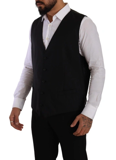 Shop Dolce & Gabbana Elegant Martini Two-piece Suit Men's Blazer In Black