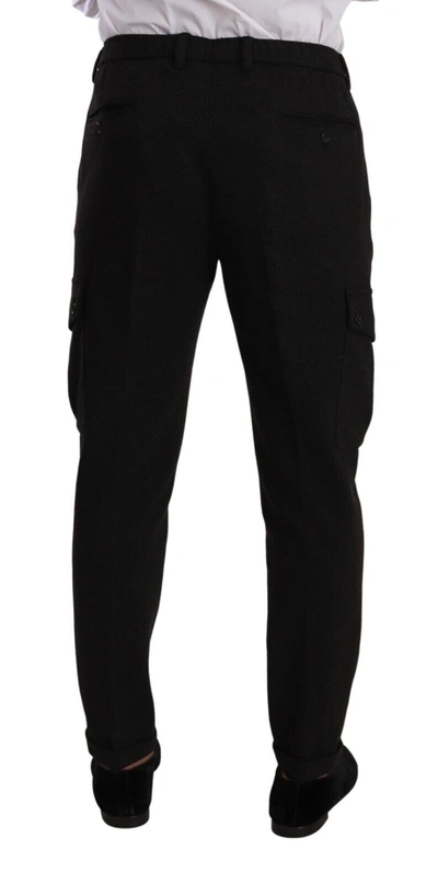 Shop Dolce & Gabbana Black Viscose Cargo Skinny Men Trouser Men's Pants