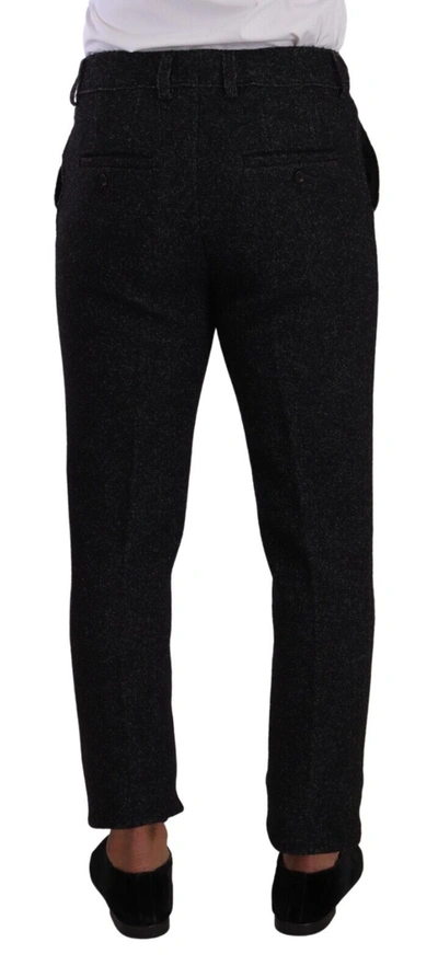 Dolce & Gabbana Elegant Wool Blend Dress Pants In Black And Gray