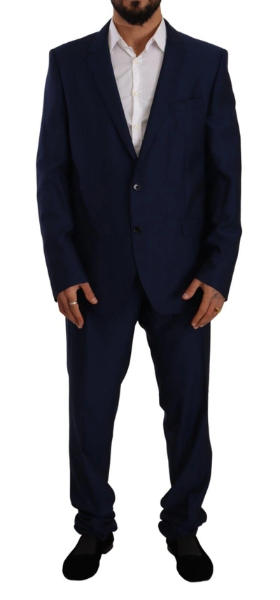 Shop Dolce & Gabbana Blue Martini Single Breasted 2 Piece Men's Suit