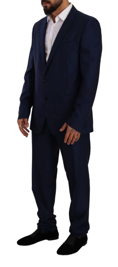 Shop Dolce & Gabbana Blue Martini Single Breasted 2 Piece Men's Suit