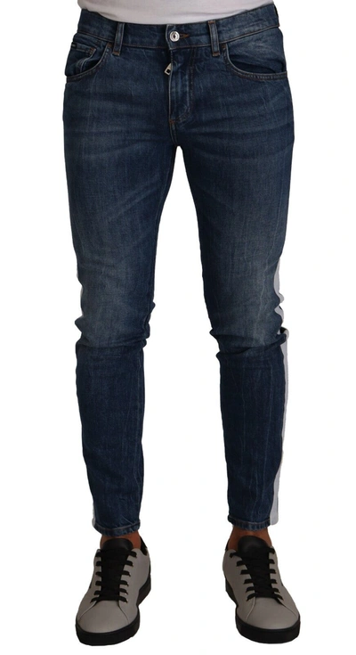 Shop Dolce & Gabbana Slim Fit Blue Washed Denim Men's Jeans