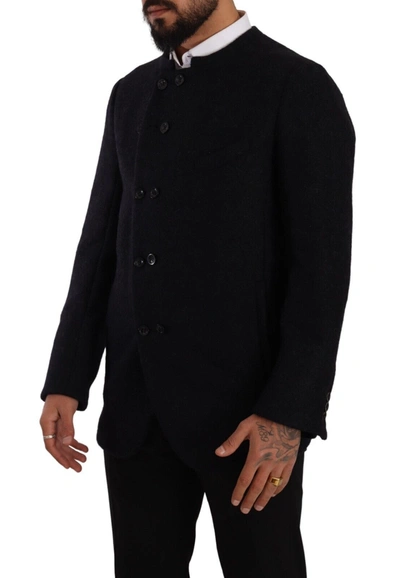 Dolce & Gabbana Gray Alpaca Button Down Men Coat Jacket In Gray