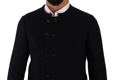 Shop Dolce & Gabbana Elegant Dark Grey Alpaca Blend Men's Jacket In Gray