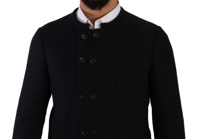 Dolce & Gabbana Gray Alpaca Button Down Men Coat Jacket In Gray