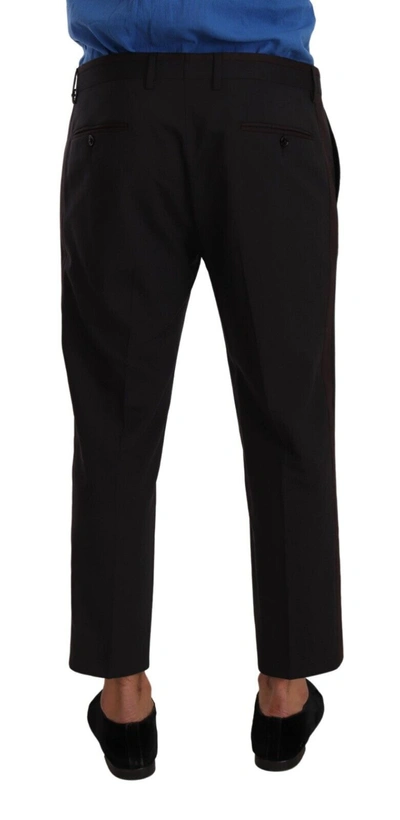 Shop Dolce & Gabbana Gray Bordeaux Wool Trouser Dress Men's Pants