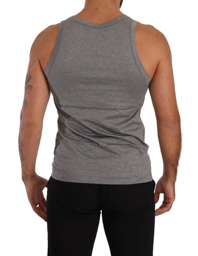 Shop Dolce & Gabbana Elegant Melange Grey Tank Top Men's T-shirt In Gray