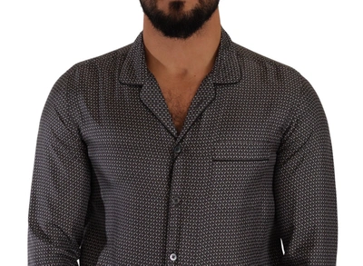 Shop Dolce & Gabbana Elegant Silk Button Down Men's Shirt In Gray