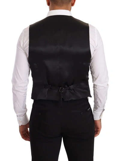 Shop Dolce & Gabbana Elegant Gray Silk Dress Men's Vest