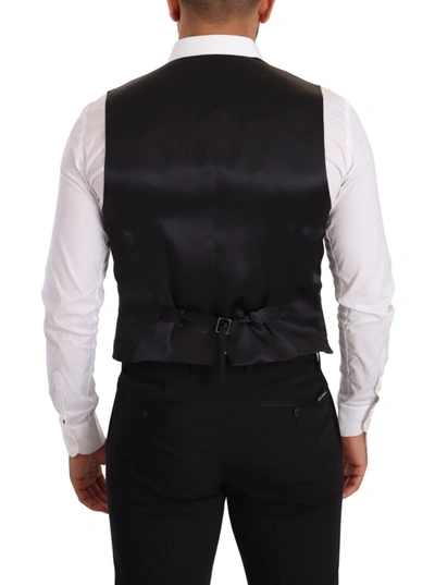 Dolce & Gabbana Gray Silk Slim Fit Waistcoat Formal Vest In Gray
