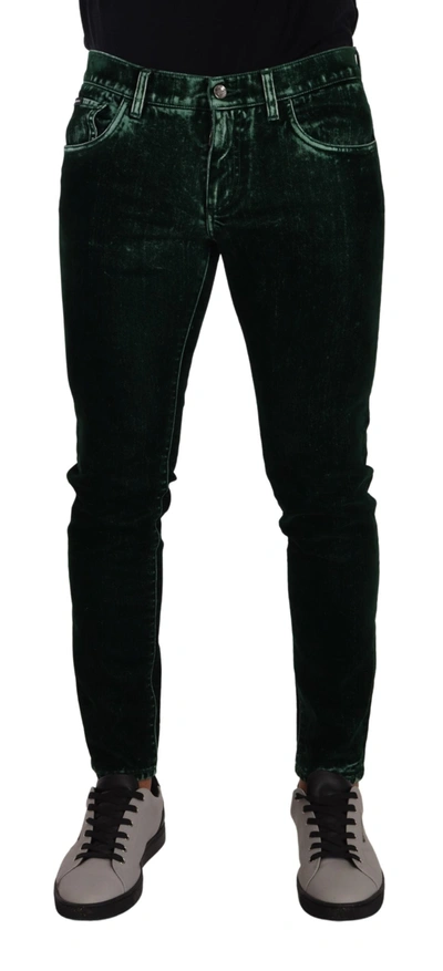 Shop Dolce & Gabbana Sleek Cotton-blend Skinny Denim Men's Jeans In Black