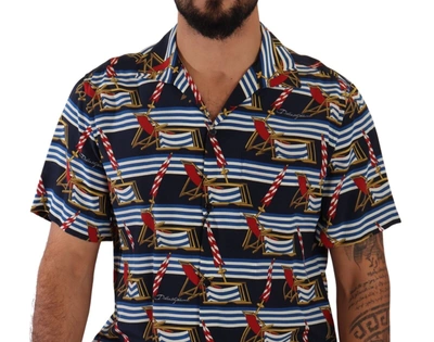 Shop Dolce & Gabbana Exquisite Silk Casual Button-down Men's Shirt In Multicolor