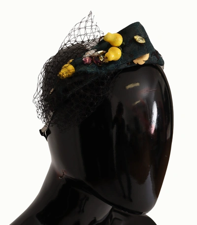 Shop Dolce & Gabbana Purple Crystal Diadem Headband Lemons Sicily Women's Tiara In Black