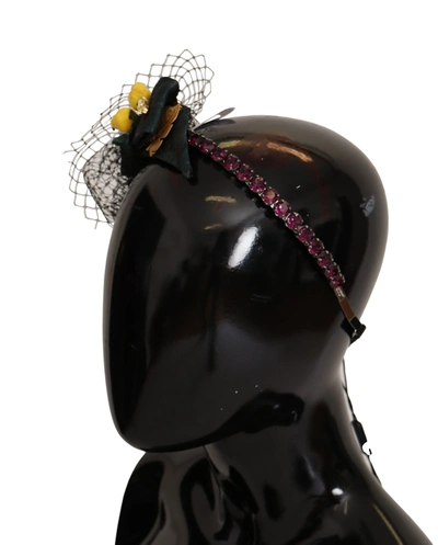 Shop Dolce & Gabbana Purple Crystal Diadem Headband Lemons Sicily Women's Tiara In Black
