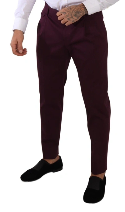 Shop Dolce & Gabbana Elegant Purple Chinos For The Modern Men's Man