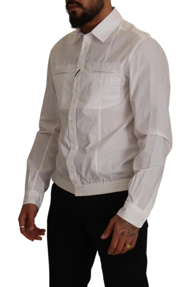 Shop Dolce & Gabbana Elegant Italian White Cotton Men's Shirt