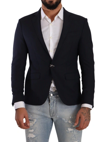 Shop Domenico Tagliente Elegant Slim Fit Dark Blue Men's Blazer