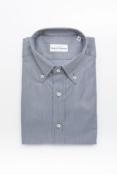 Shop Robert Friedman Blue Cotton Men's Shirt