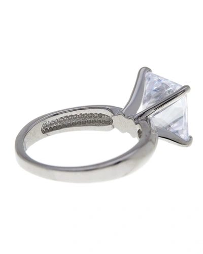 Sterling Forever Shine By  Sterling Silver Princess Cut Cz Solitaire Ring