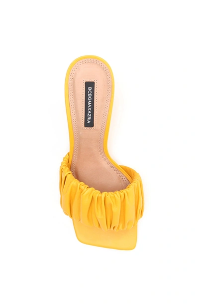 Shop Bcbgmaxazria Dallas Tuscany Yellow Leather Cinched Sandal Heel