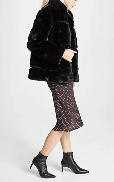 Shop Apparis Sarah Quilted Faux Fur Coat In Black