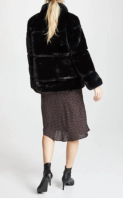 Shop Apparis Sarah Quilted Faux Fur Coat In Black