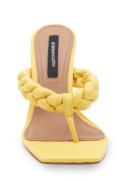 Shop Bcbgmaxazria Bella Tuscany Yellow Leather Braided Sandal Heel