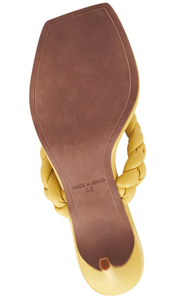 Shop Bcbgmaxazria Bella Tuscany Yellow Leather Braided Sandal Heel