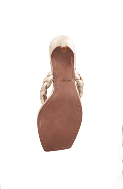 Shop Bcbgmaxazria Bella Platino Leather Braided Sandal Heel In Gold