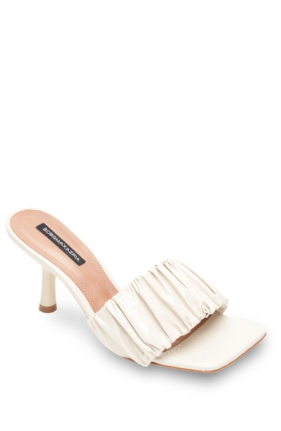 Shop Bcbgmaxazria Dallas Magnolia Leather Cinched Sandal Heel In White