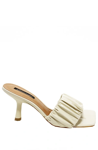 Shop Bcbgmaxazria Dallas Magnolia Leather Cinched Sandal Heel In White