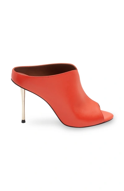 Shop Bcbgmaxazria Teela Red Leather Mule Heel In Orange