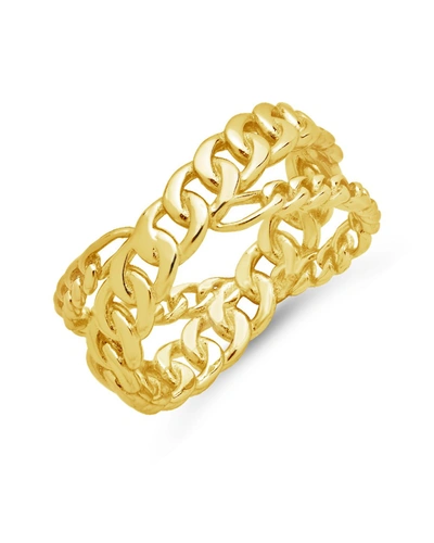 Shop Sterling Forever Avri Chain Ring In Gold