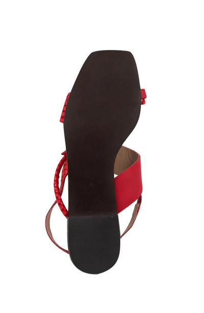 Shop Bcbgmaxazria Marlin Vermelho Leather Flat Sandal In Red