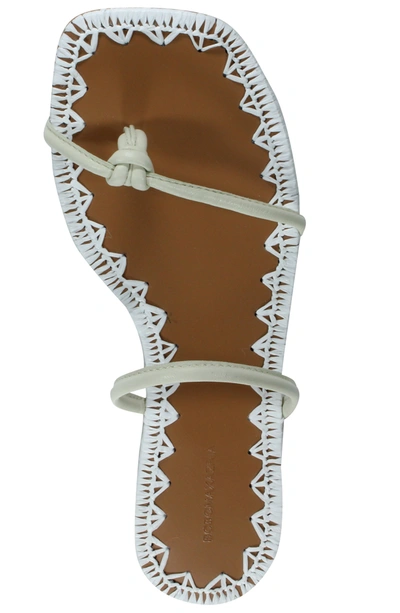 Shop Bcbgmaxazria Bali Magnolia Leather Flat Sandal In White