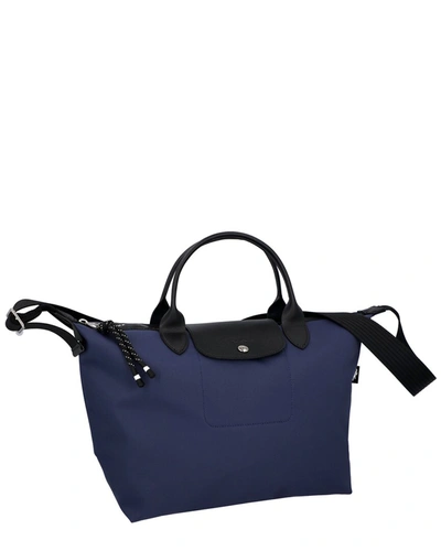 Shop Longchamp Le Pliage Energy Canvas Shoulder Bag In Blue