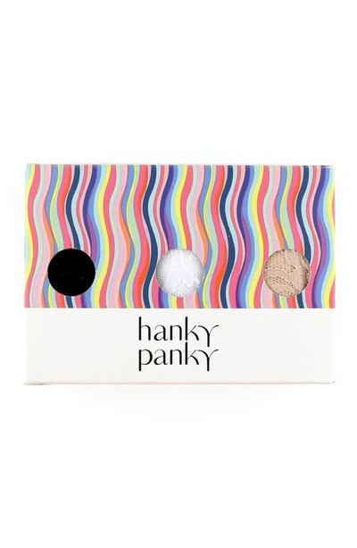 Shop Hanky Panky 3-pack Original Rise Thong In Black/ White/ Chai