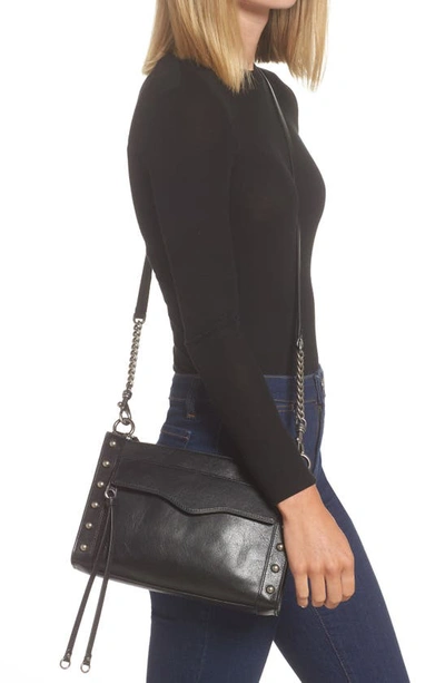 Shop Rebecca Minkoff M.a.b. Leather Bag In Black