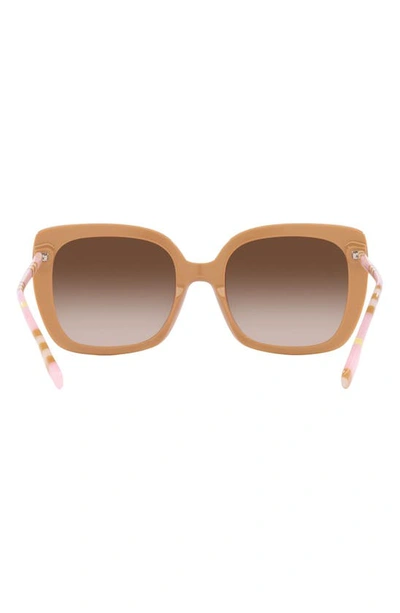 Shop Burberry 54mm Gradient Square Sunglasses In Beige