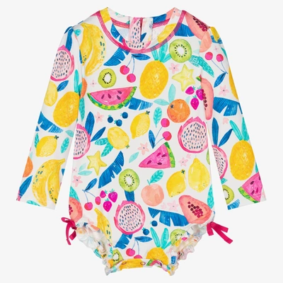 Shop Hatley Baby Girls White Fruit Swimsuit (upf50+)