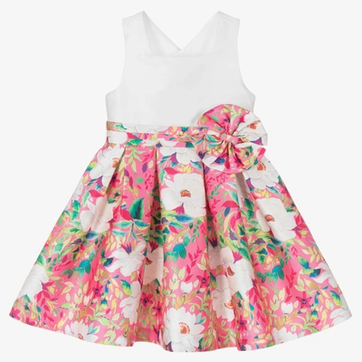 Shop Abel & Lula Girls White & Pink Floral Dress