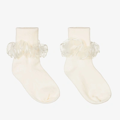 Shop Pretty Originals Girls Ivory Frilly Ankle Socks
