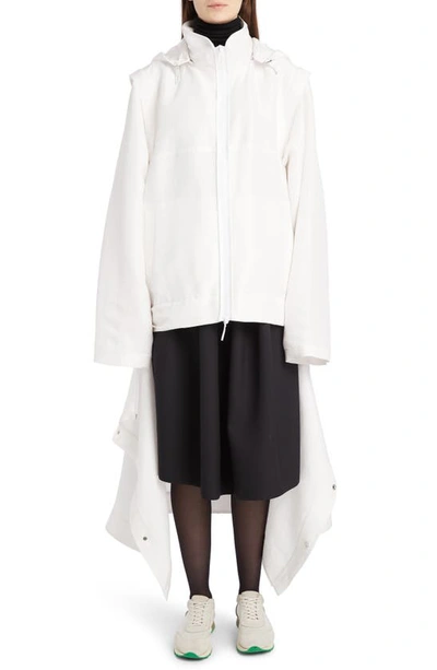 Shop The Row Milvran Convertible Linen Blend Hooded Coat In Ivory